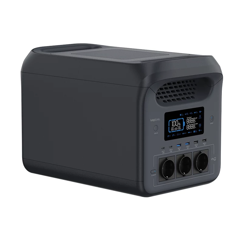 LogiLink PPS1800 tragbare Powerstation, 1800 W, LiFePO4, Tuya-kompatibel