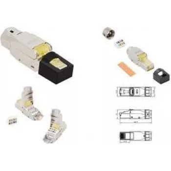 LogiLink MP0085 Feldkonfektionierbarer Cat.8.1 RJ45-Stecker, geschirmt, extra kurz
