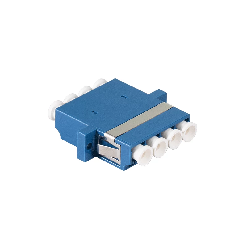 LogiLink LC Quad Glasfaser-Adapter, 12er-Pack, Blau, Flanschmontage, Singlemode