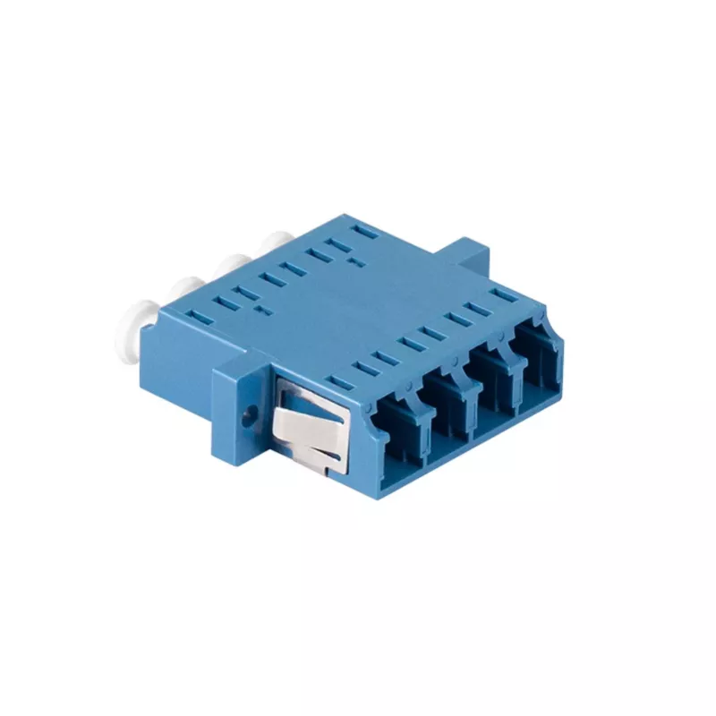 LogiLink LC Quad Glasfaser-Adapter, 12er-Pack, Blau, Flanschmontage, Singlemode