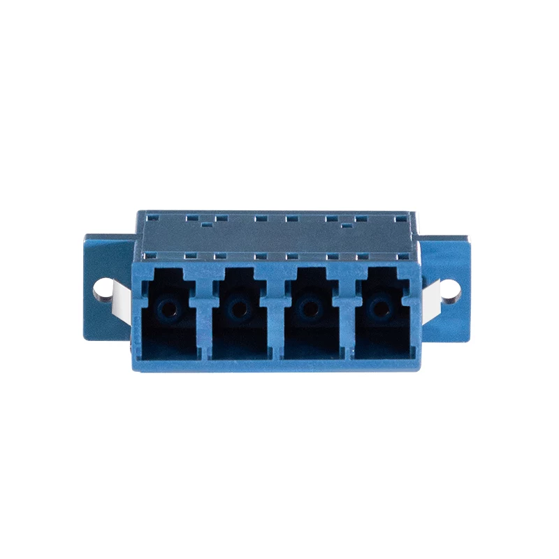 LogiLink LC Quad Glasfaser-Adapter, 12er-Pack, Blau, Flanschmontage, Singlemode