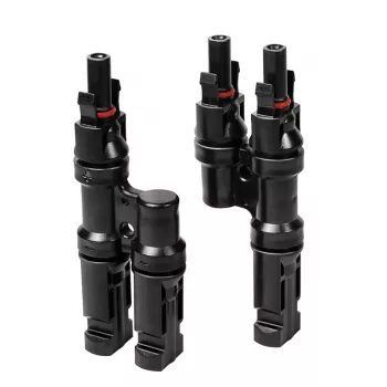 LogiLink Solar Y-Verbinder-Set, 2 Stück, MC4-kompatibel, Stecker & Buchse, PVC, Schwarz