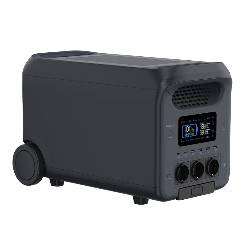 LOGILINK Tragbare Powerstation PPS3000, 3000W LiFePO4, 2560Wh, Tuya Smart, UPS