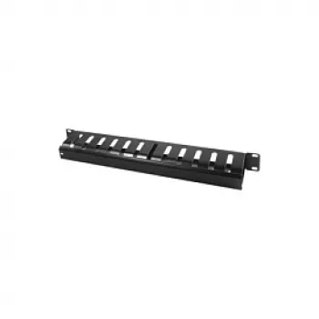 LogiLink 19 Zoll 1U Kabelmanagement-Panel mit Abdeckung, Schwarz