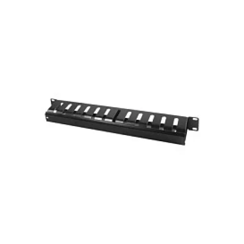 LogiLink 19 Zoll 1U Kabelmanagement-Panel mit Abdeckung, Schwarz
