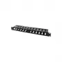 LogiLink 19 Zoll 1U Kabelmanagement-Panel mit Abdeckung, Schwarz