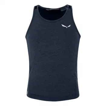 Salewa Agner Hybrid Tank ärmelloses Kinder-Baselayer-Top - Navy Blazer Melange 104-116 cm