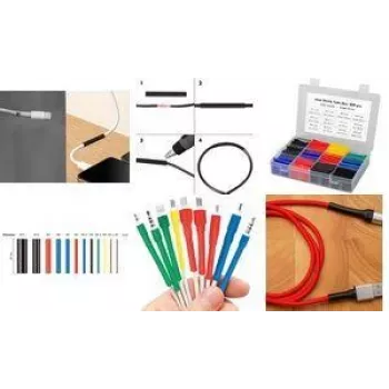 LogiLink KAB0123 Schrumpfschlauch-Set, 800 Stück, 2:1, 45 mm Länge, gemischte Farben
