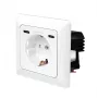 LogiLink Wandsteckdose mit 1 Schuko-Steckdose und 2-Port-USB-C-Ladegerät, 25W PD, Weiß