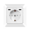 LogiLink Wandsteckdose mit 1 Schuko-Steckdose und 2-Port-USB-C-Ladegerät, 25W PD, Weiß
