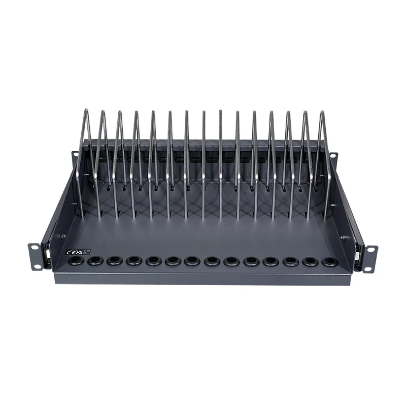 LogiLink SF100B 19 Zoll 1U Einschubregal für Notebooks, Tablets und Smartphones, Schwarz