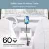 LogiLink USB-Auto-Ladegerät, 3 Ports inkl. einziehbarem USB-C-Kabel, 60W, PD, QC, schwarz