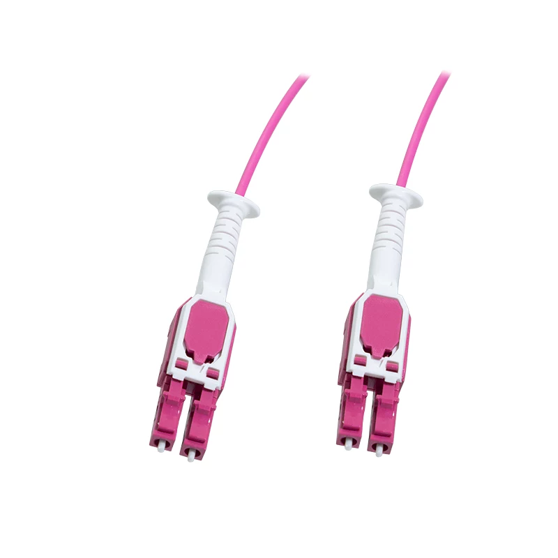 LogiLink Uniboot Push-Pull LC-LC OM4 Multimode Glasfaser-Patchkabel, 1,0 m, LSZH, Heather Violet