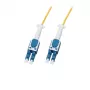 LogiLink Uniboot Push-Pull LC-LC OS2 Singlemode Glasfaser-Patchkabel, 0,5 m, LSZH, Gelb