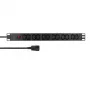LogiLink 19 Zoll 1U Rack-PDU mit 12x IEC C13 Steckdosen, 10A, mit Überlastschutz