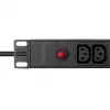LogiLink 19 Zoll 1U Rack-PDU mit 12x IEC C13 Steckdosen, 10A, mit Überlastschutz