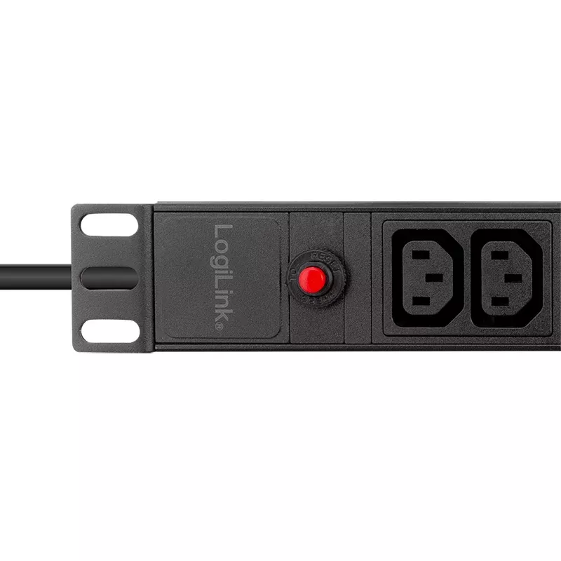 LogiLink 19 Zoll 1U Rack-PDU mit 12x IEC C13 Steckdosen, 10A, mit Überlastschutz