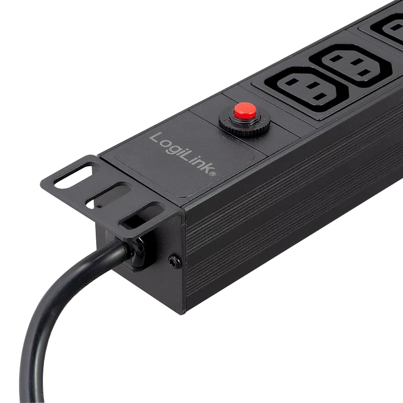 LogiLink 19 Zoll 1U Rack-PDU mit 12x IEC C13 Steckdosen, 10A, mit Überlastschutz