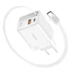 LogiLink USB-A/C-Ladegerät 65 W GaN 3-Port Weiß mit USB-C-Kabel