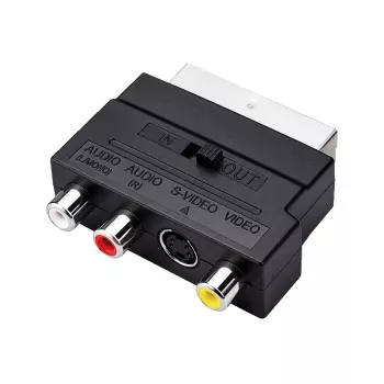 LogiLink SCART auf RCA/S-Video Adapter mit Schalter, Schwarz