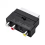 LogiLink SCART auf RCA/S-Video Adapter mit Schalter, Schwarz