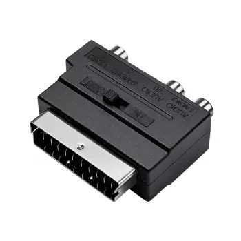 LogiLink SCART auf RCA/S-Video Adapter mit Schalter, Schwarz