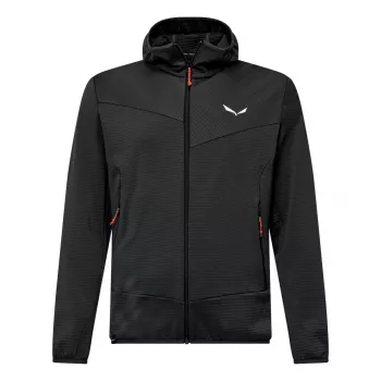 Salewa Herren Puez Altavia Kapuzen-Fleecejacke - Black Out - Größe L