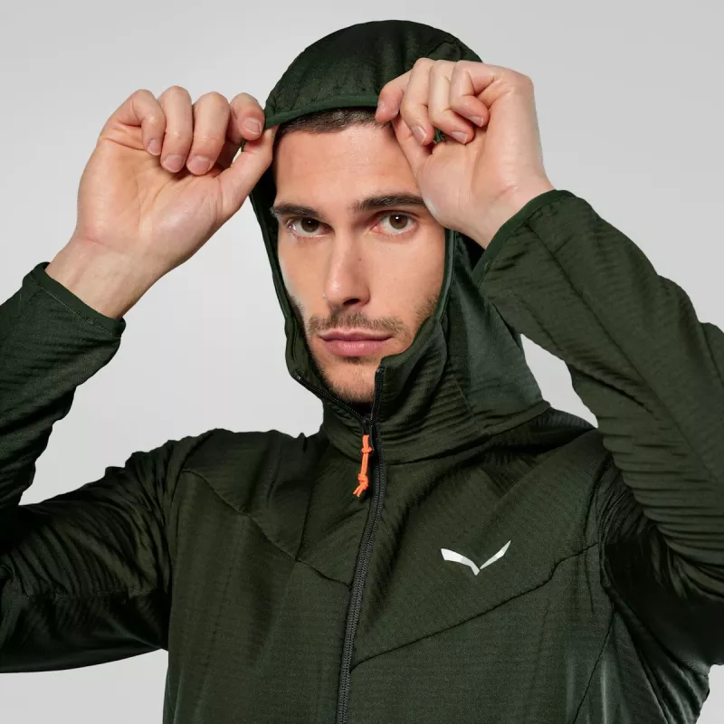 Salewa Puez Altavia PL HD Herren Kapuzen-Fleecejacke - Dunkeloliv, Größe M