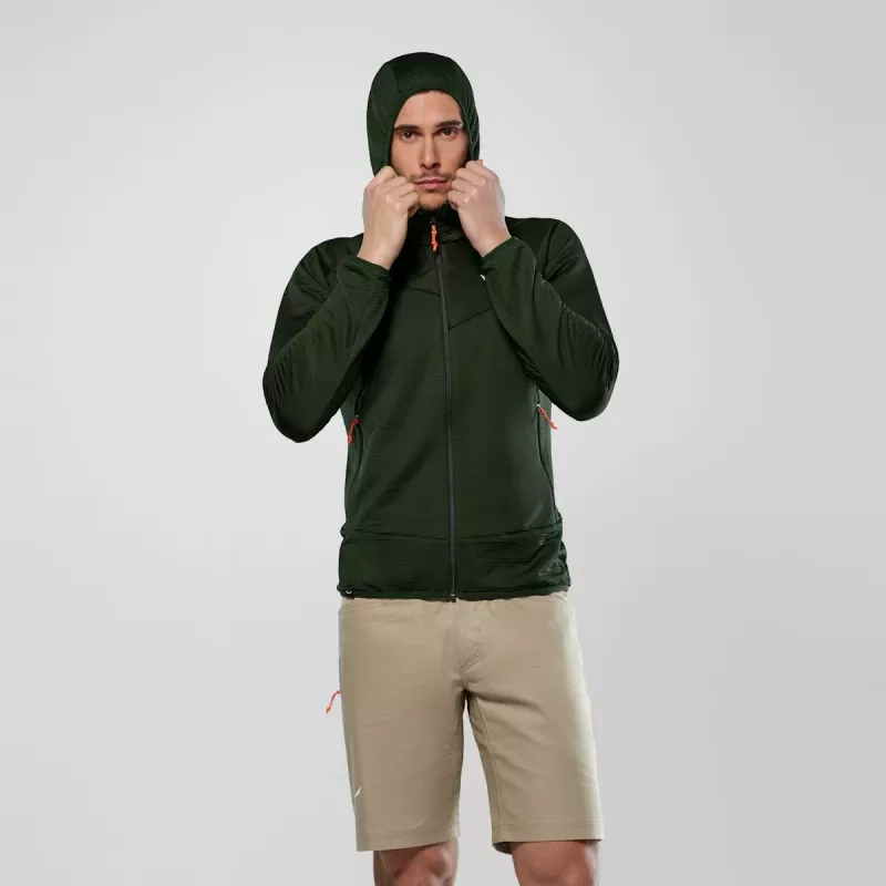 Salewa Puez Altavia PL HD Herren Kapuzen-Fleecejacke - Dunkeloliv, Größe M
