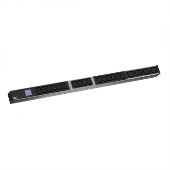 Bachmann BN0500 Local Metered 1U 19 Zoll Aluminium PDU, 6x C13 + 2x C19, CEE 16A, Überspannungsschutz, 3m