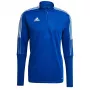 adidas Tiro 21 Trainingsshirt Herren Team Royal Blue/Weiß Langarm Viertelreißverschluss Sweatshirt XL