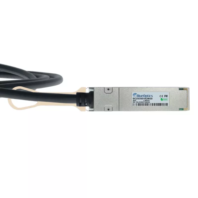 BlueOptics Edge Core ET6402-10DAC-2M Kompatibles BlueLAN QSFP+ DAC-Kabel 2m, 40G, passives Kupfer-Twinax