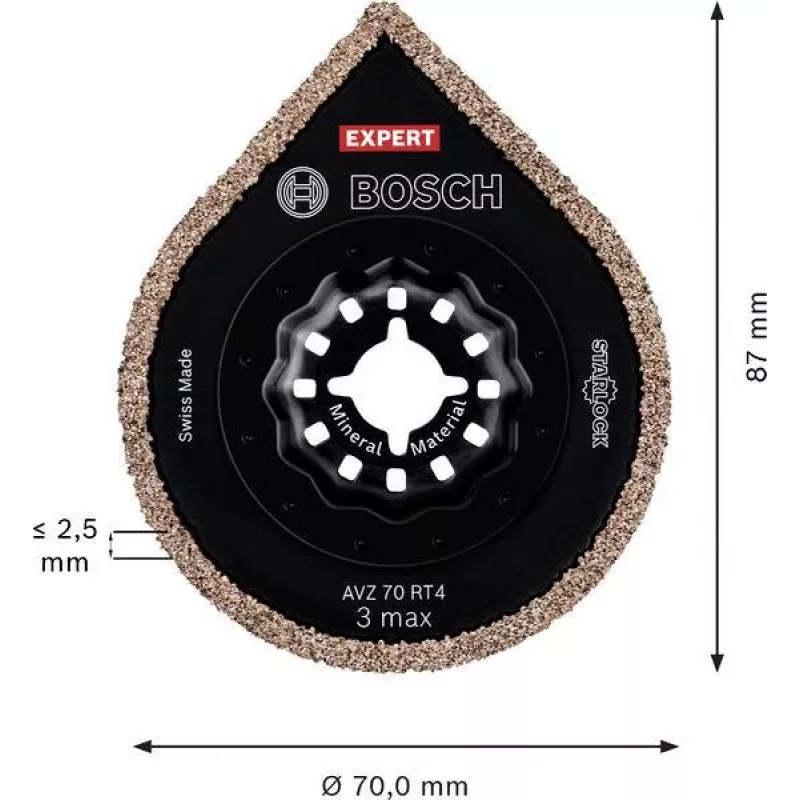Bosch Expert Carbide-RIFF Starlock Segment-Sägeblatt 85 mm RT3 grob zum Entfernen von Fugenmörtel