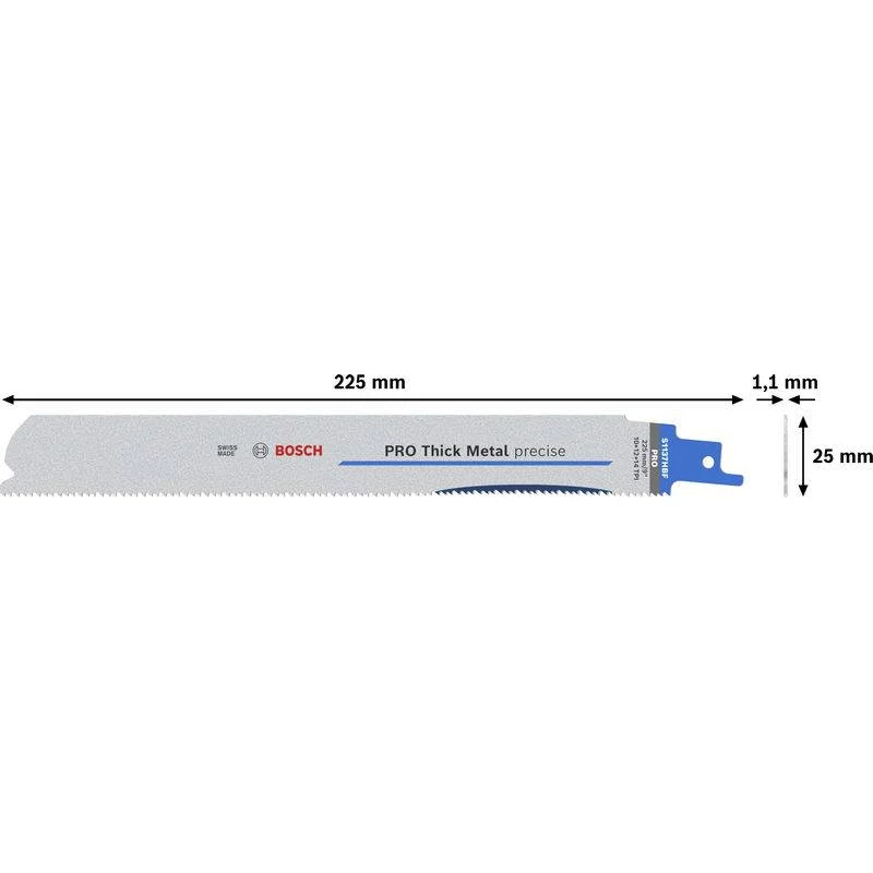 Bosch 2608658999 Expert Progressor for Metal S 1137 HBF Reciprocating Sägeblätter, 225 mm, 1,1 mm, 25er-Pack