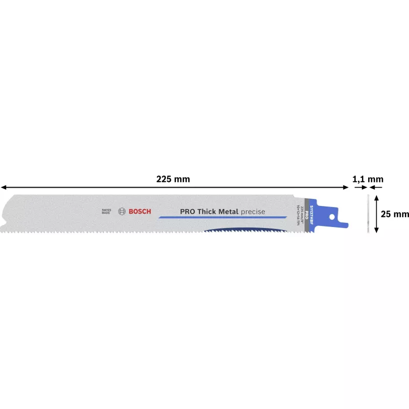 Bosch 2608658999 Expert Progressor for Metal S 1137 HBF Reciprocating Sägeblätter, 225 mm, 1,1 mm, 25er-Pack