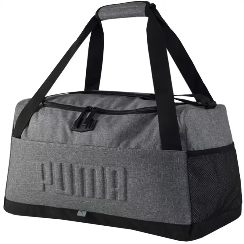 PUMA S Sports S Tasche 35L graue Reisetasche mit belüftetem Schuhfach