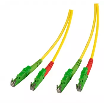 EFB Elektronik O0933.30 E2000/APC auf E2000/APC Singlemode-Duplex Glasfaser-Patchkabel, OS2, 2 m, LSZH, Gelb