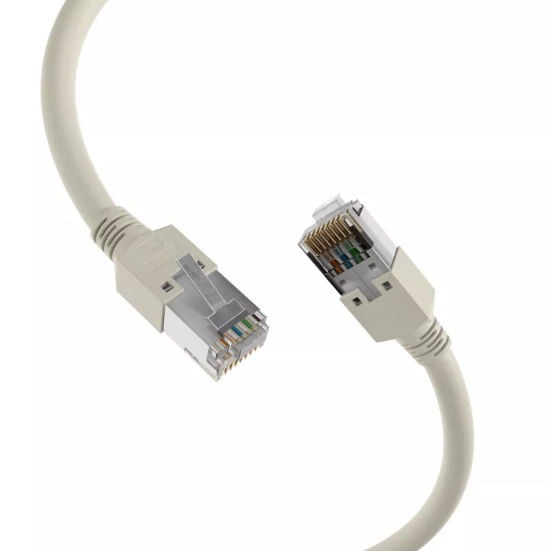 EFB Elektronik K8452.50 RJ45 Patchkabel Cat.5e F/UTP LSZH, Draka UC300 TM11, 4x2 x AWG26/7, vergoldete Kontakte, 50 m, grau