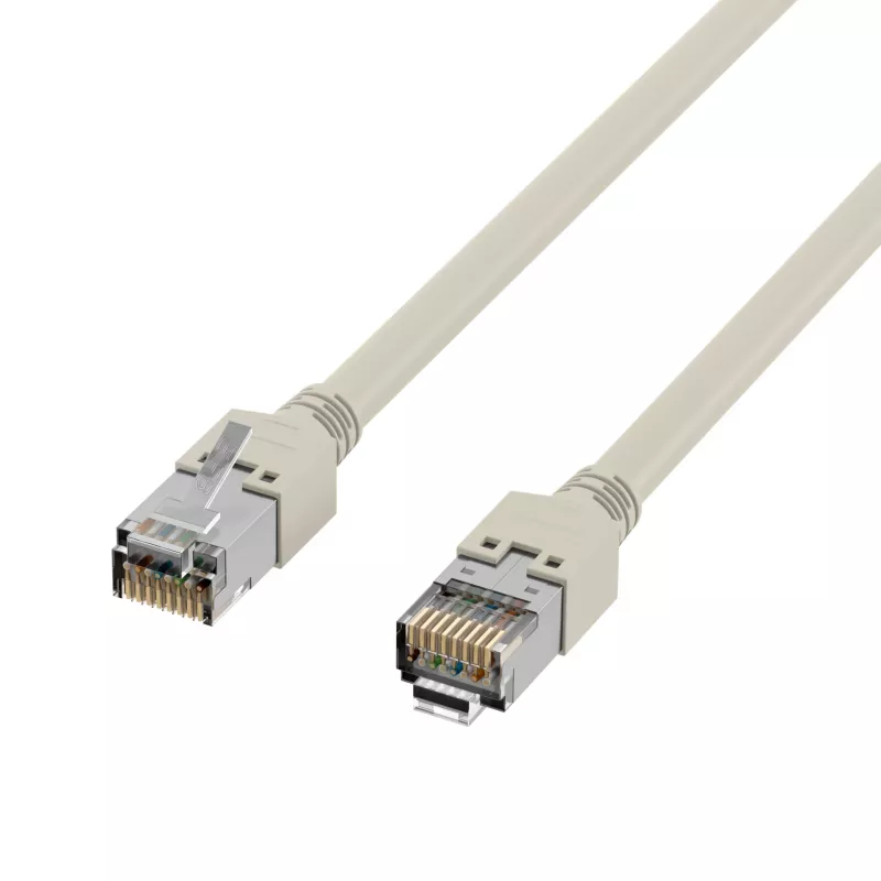 EFB Elektronik K8452.50 RJ45 Patchkabel Cat.5e F/UTP LSZH, Draka UC300 TM11, 4x2 x AWG26/7, vergoldete Kontakte, 50 m, grau