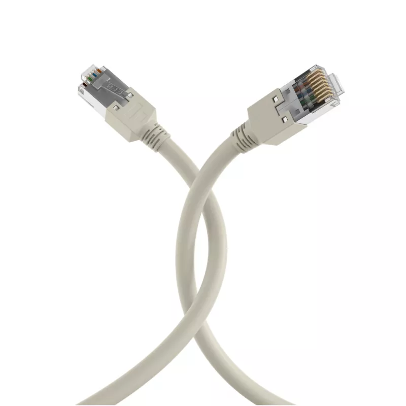 EFB Elektronik K8452.50 RJ45 Patchkabel Cat.5e F/UTP LSZH, Draka UC300 TM11, 4x2 x AWG26/7, vergoldete Kontakte, 50 m, grau