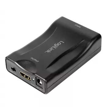 LogiLink CV0160 SCART-zu-HDMI-Konverter-Adapter, 1080p, Schwarz