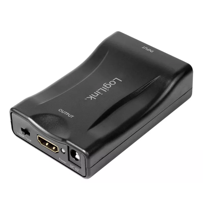 LogiLink CV0160 SCART-zu-HDMI-Konverter-Adapter, 1080p, Schwarz