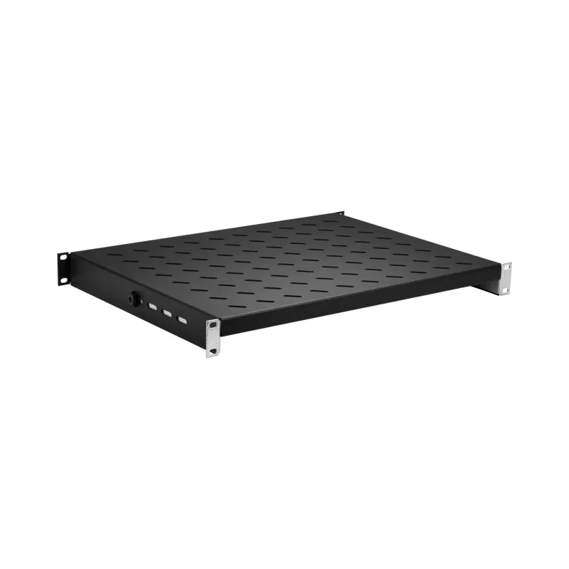 EFB Elektronik 691651FTS.6 19 inch 1HE Fachboden fest für Schränke mit 600 mm Tiefe, ET 350-450 mm, Traglast 120 kg, RAL 9005 schwarz