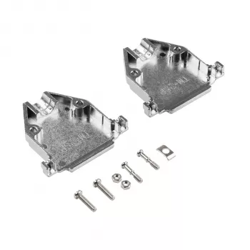 EFB Elektronik 29432.1V2 Vollmetall-Haube E-GP25G mit Zugentlastung, D-Sub 25-polig, EMI/RFI-abgeschirmt, Zinklegierung, Silber