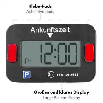 LogiLink Elektronische Parkscheibe, KBA-zertifiziert, Schwarz