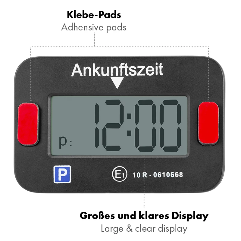 LogiLink Elektronische Parkscheibe, KBA-zertifiziert, Schwarz