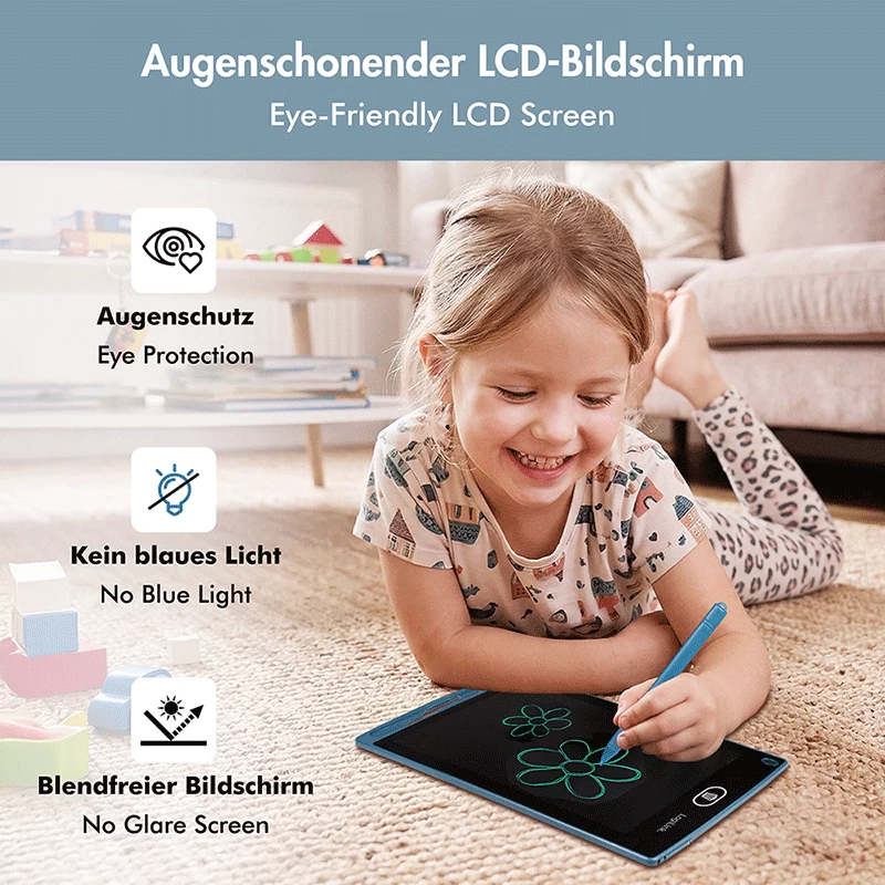 LogiLink LCD-Schreibtafel 8.5, einfarbig, mit 2 Magneten, blau