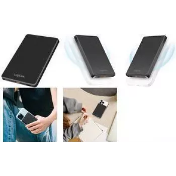 LogiLink PA0352 Magnetische kabellose Powerbank 5000 mAh 20W PD USB-C Schwarz