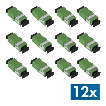 LogiLink FA01SC8 SC Simplex APC Glasfaser-Adapter, flanschlos, grün, 12er-Pack