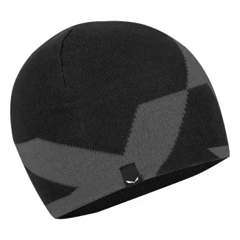 Salewa Pure Reversible Merinowolle Mütze - Black Out - Unisex One Size
